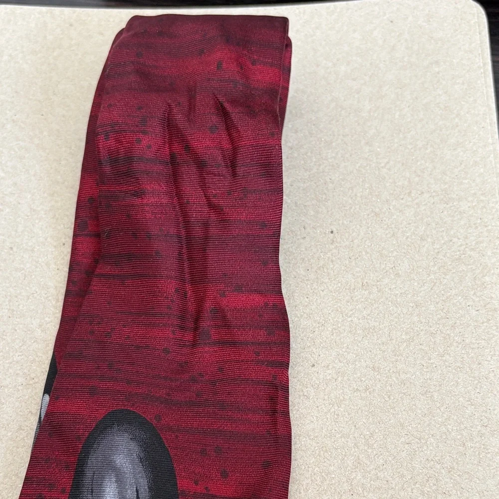 Wild Kingdom Orca Whale Print Novelty 100% Silk Necktie Grey, Black, and Red